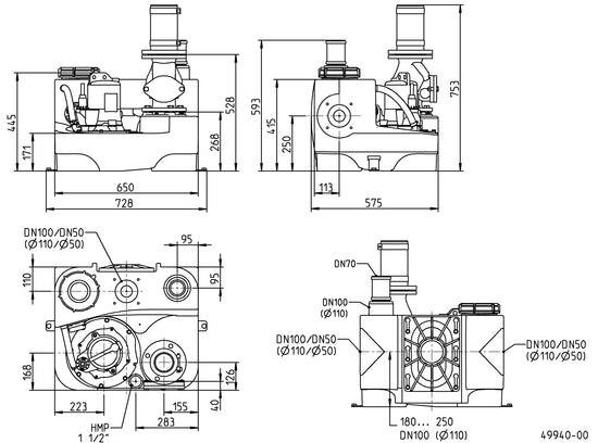 JUNG PUMPEN Fäkalienhebeanlage Compli 400 mit R 80 - Art. JP50080