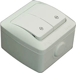 Elbi Eva Wechselschalter 10 A, Aufputz, IP54, grau