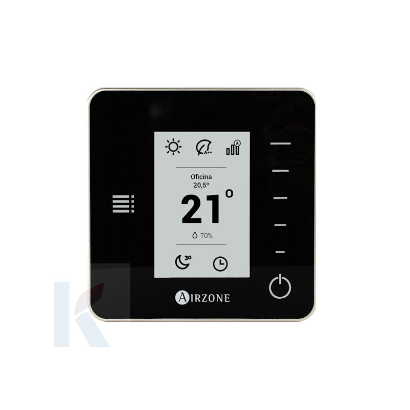 Solarics Airzone Flexa Think Monochrome Funkthermostat - Schwarz – Steuerung