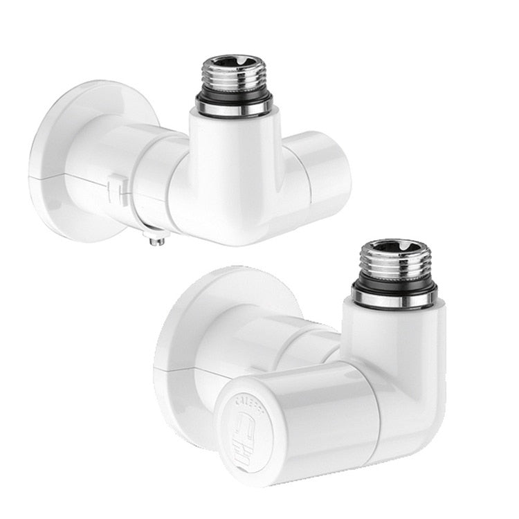 Caleffi High-Style-Ventilpaar Doppelwinkel für Heizkörper, Ausführung rechts 1/2" weiß 400301