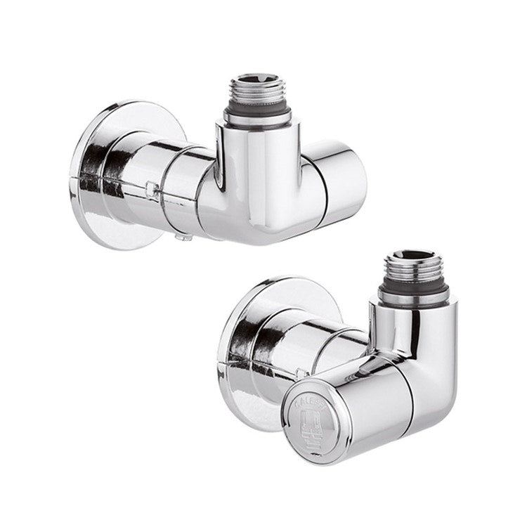 Caleffi High-Style-Ventilpaar Doppelwinkel für Heizkörper, Ausführung rechts 1/2" verchromt 400300