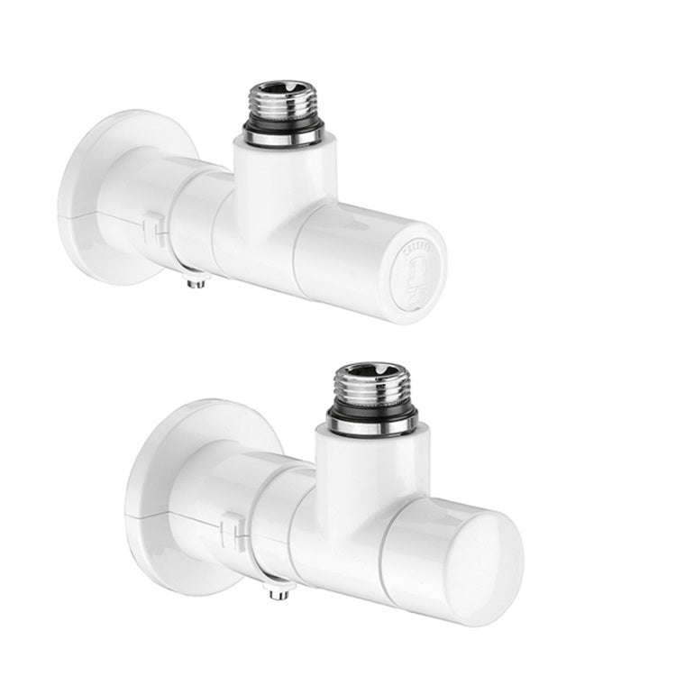 Caleffi High-Style-Ventilpaar für Badheizkörper, Eckform 1/2", weiß 400101
