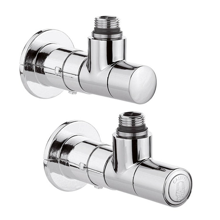 Caleffi High-Style-Ventilpaar für Badheizkörper, Eckform 1/2", verchromt 400100