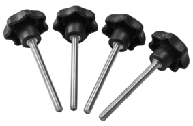 ZUWA Sterngriffe, Set Typ-A bestehend aus: 4 x Sterngriffe, 4 x Gewindestift M5x62 A2 -Art. 80494S