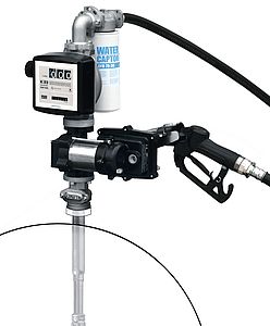 ZUWA Fasspumpe Diesel/Benzin/Kerosin EX50 DC 12V ATEX mit automat. Zapfpistole und Zählwerk K33 ATEX -Art. P37501