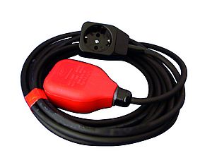 ZUWA Schwimmerschalter 5 m Kabel Robust (oliv) mit Zwischenstecker montiert -Art. 131066R5