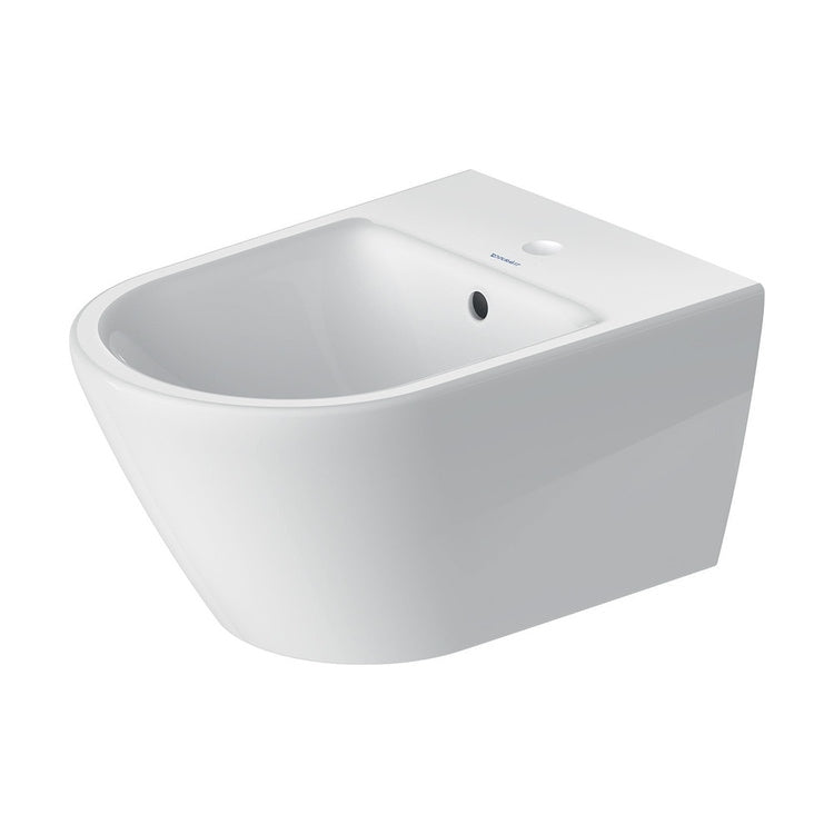 Duravit Wandhängendes Einloch-Bidet, mit Überlauf, mit Armaturenrand, Weiß D-NEO 2294150000