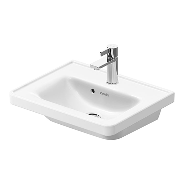 Duravit Hängender Waschtisch L. 50 T. 40 cm, mit Überlauf und Rand für Armaturen, Weiß, glänzende Oberfläche D-NEO 0742500000