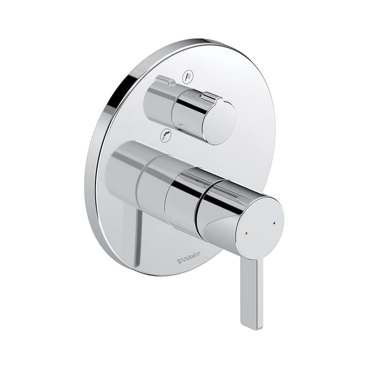 Duravit Einhand-Einbauarmatur für Badewanne, Einbaukörper nicht enthalten, mit Umsteller, Chromoberfläche D-NEO DE5210012010