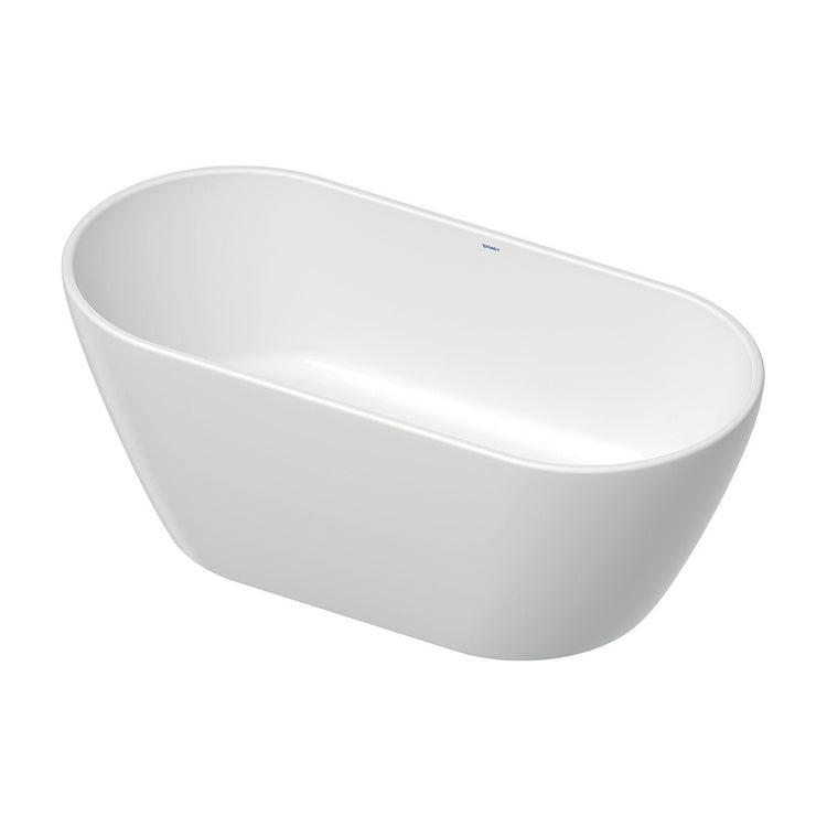 Duravit Freistehende Badewanne L. 160 T. 75 cm, mit zwei geneigten Rückenlehnen, mit spezieller Ablaufgarnitur, mit Überlauf, Weiß D-NEO 700477000000000