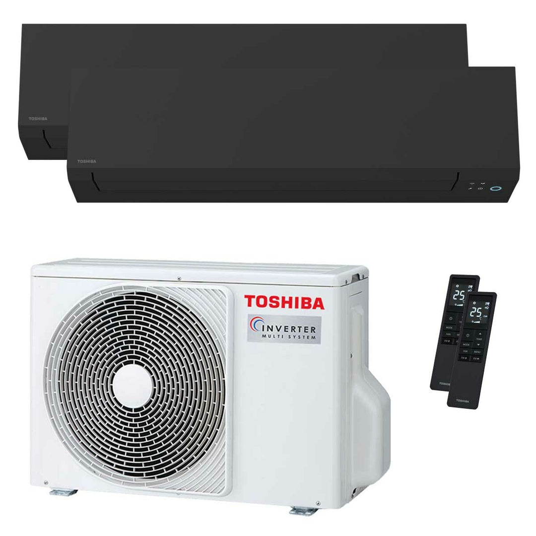 Toshiba SHORAI Edge Black 5000+5000 BTU – Multisplit-Klimagerät (2 Innengeräte), 3/4 kW, R32, A++/A++, WLAN