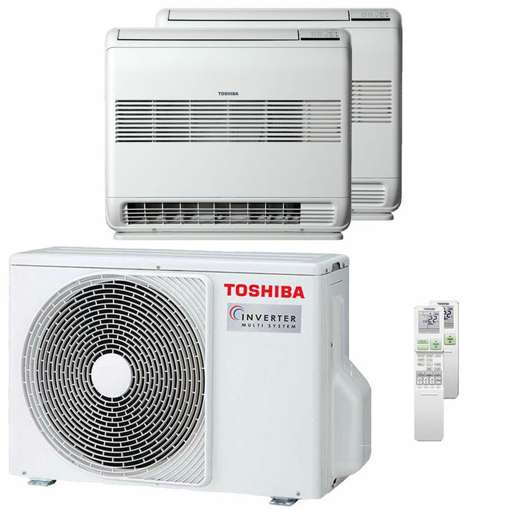 Toshiba Standgerät J2 12000+12000 BTU – Multisplit-Klimagerät (2x), 5,2/5,6 kW, R32, A++/A++