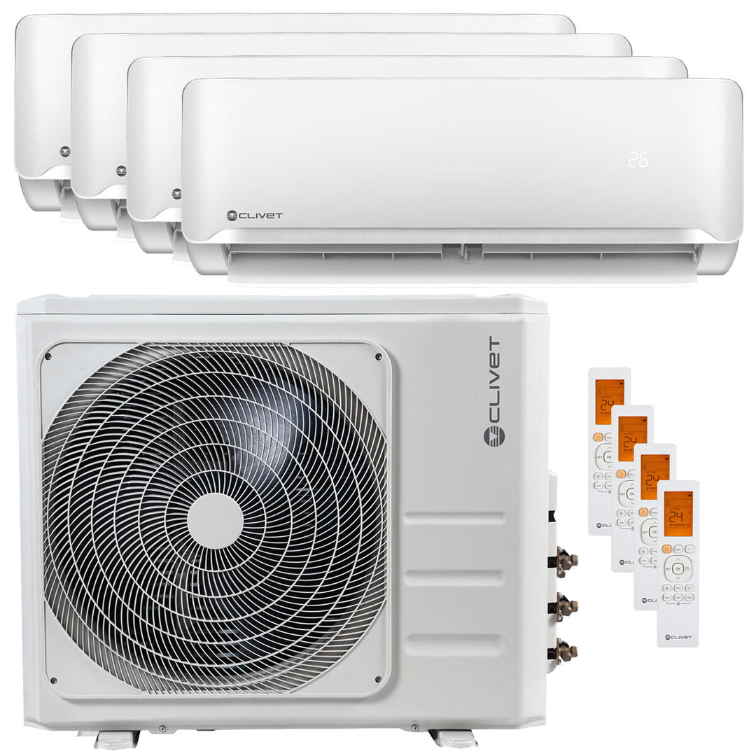 Clivet Essential 2 12000+12000+12000+12000 BTU – Multisplit-Klimagerät (4 Innengeräte), 10,5/11,1 kW, R32, A++/A+
