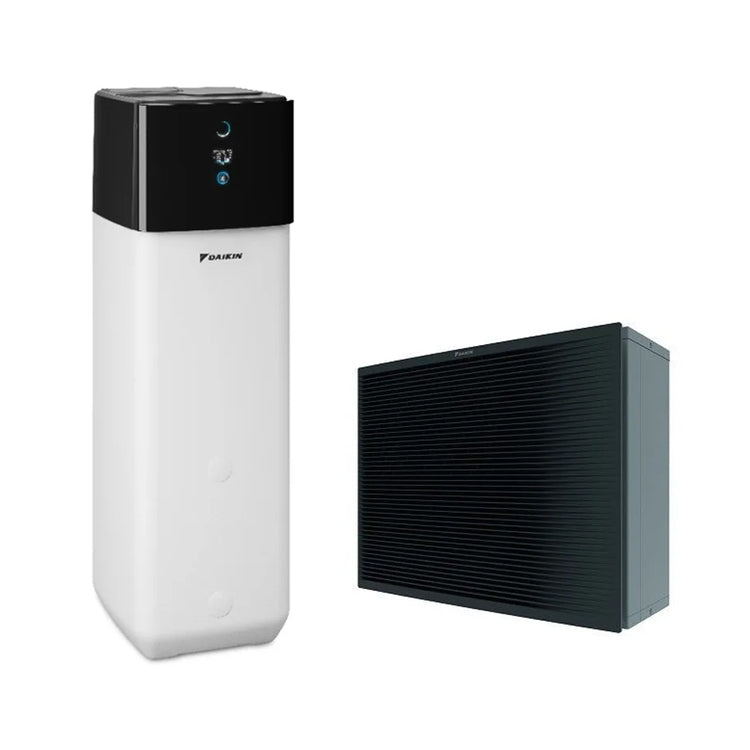 Daikin Bivalente Wärmepumpe für Heizung, Kühlung und Warmwasserbereitung, einphasige Außengerät 18 kW Speicher 500 l. ALTHERMA H HT ECH2O COMPACT BIV ETSXB16P50E+EPRA18DV37