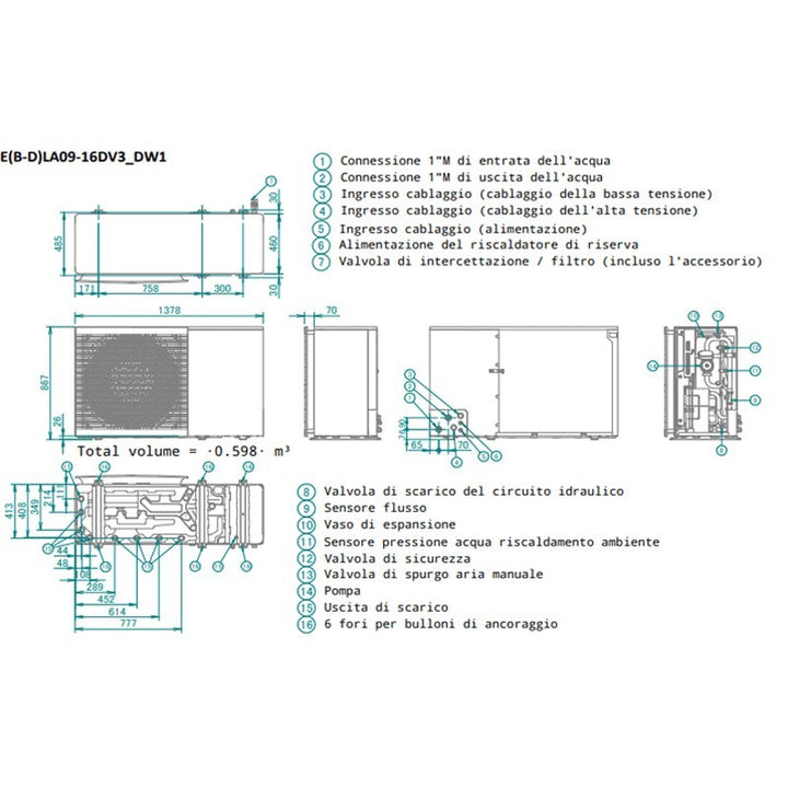 Daikin EBLA14DV3 Wärmepumpe 14 kW
