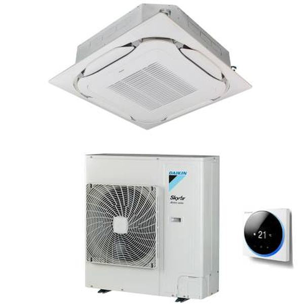 Daikin Kassettenklimaanlage Round Flow SKY AIR Advance 36000 BTU mit Gitter und Seilzugsteuerung FCAG100B AZAS100MV1