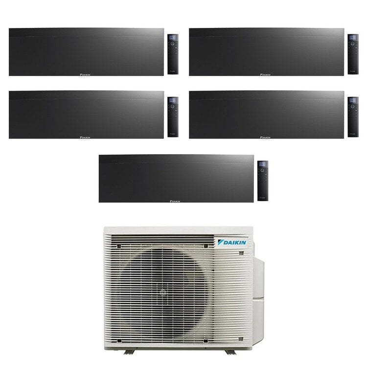 Daikin 5-fach-Split-Klimagerät EMURA, Wandgerät, Inverter, WLAN, Schwarz – Außengerät R32 7,8 kW, Innengeräte 9000+9000+9000+9000+12000 BTU 5MXM90A9+FTXJ[25|25|25|25|35]AB9