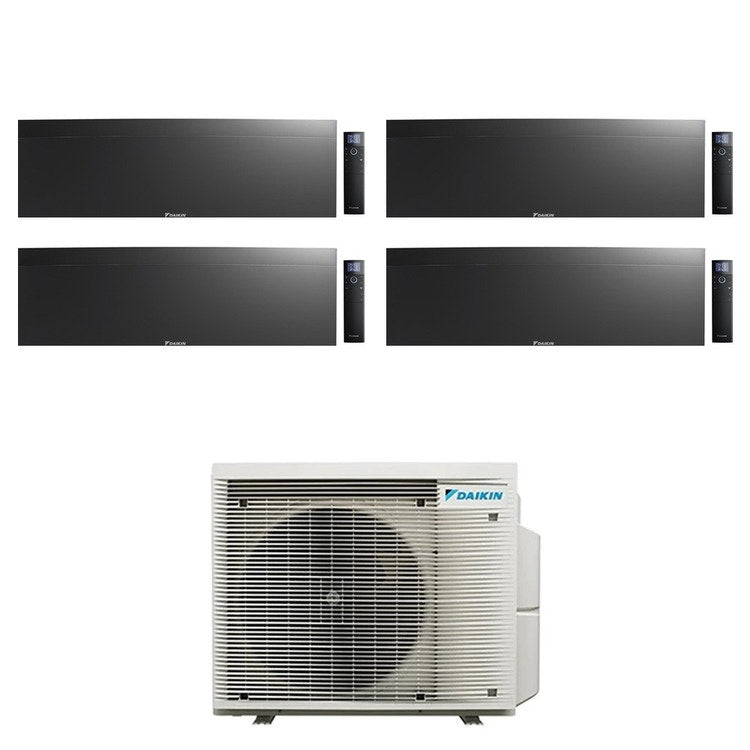 Daikin 4-fach-Split-Klimagerät EMURA, Wandgerät, Inverter, WLAN, Schwarz – Außengerät R32 6,8 kW, Innengeräte 9000+9000+9000+12000 BTU 4MXM68A9+FTXJ[25|25|25|35]AB9