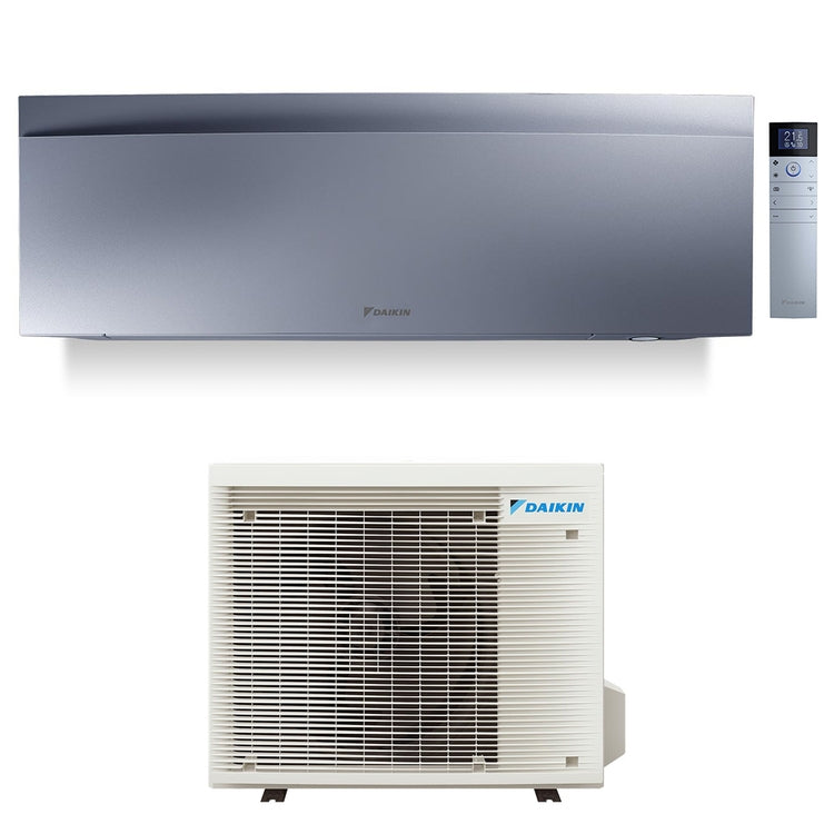 Daikin Monosplit-Klimagerät EMURA, Wandgerät, Inverter, WLAN, Silber – Außengerät 2,5 kW, Innengerät 9000 BTU SB.FTXJ25AS9/RXJA