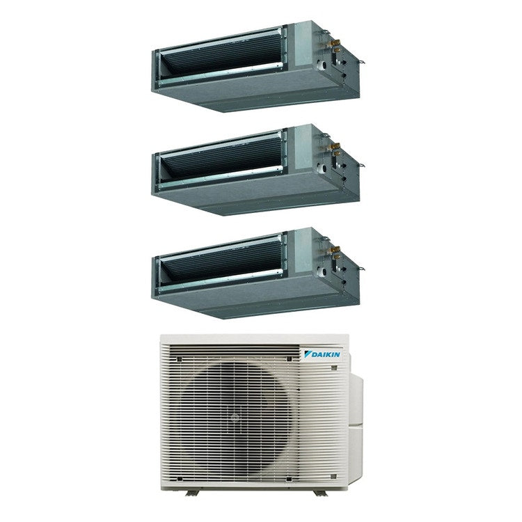 Daikin 3-fach-Split-Klimagerät FBA-A Kanalgerät mittlere Pressung, Inverter – Außengerät R32 6,8 kW, Innengeräte 12000+12000+12000 BTU 4MXM68A9+FBA[35|35|35]A9