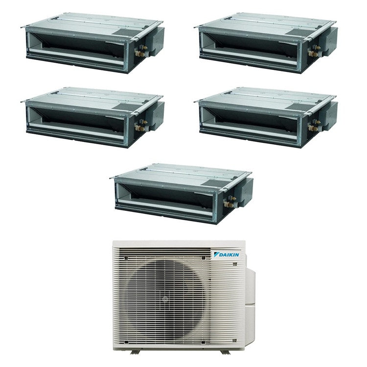 Daikin 5-fach-Split-Klimagerät FDXM-F9 Kanalgerät ultraflach, Inverter – Außengerät R32 7,8 kW, Innengeräte 9000+9000+9000+9000+9000 BTU 5MXM90A9+FDXM[25|25|25|25|25]F9