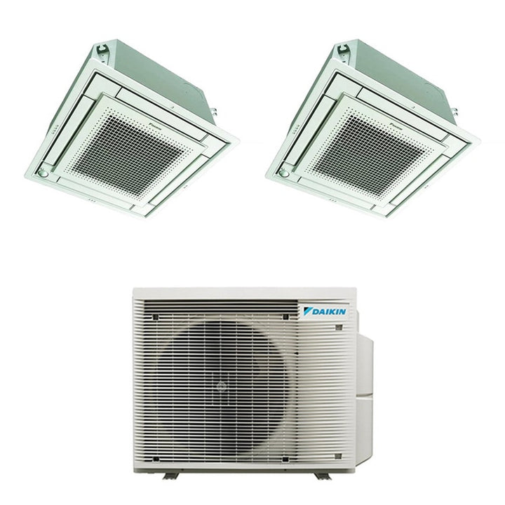 Daikin 2-fach-Split-Klimagerät FFA-A9 4-Wege-Kassette, Inverter – Außengerät R32 6,5 kW, Innengeräte 9000+21000 BTU 2MXM68A9+FFA[25|60]A9
