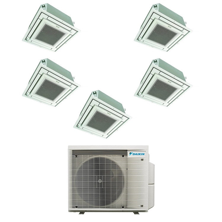 Daikin 5-fach-Split-Klimagerät FFA-A9 4-Wege-Kassette, Inverter – Außengerät R32 7,8 kW, Innengeräte 9000+9000+9000+9000+9000 BTU 5MXM90A9+FFA[25|25|25|25|25]A9