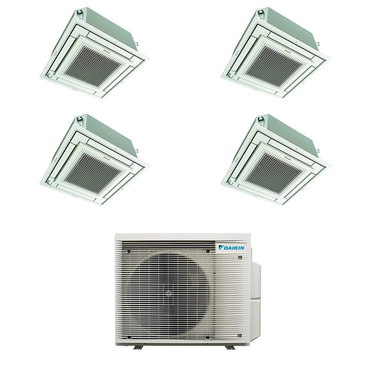 Daikin 4-fach-Split-Klimagerät FFA-A9 4-Wege-Kassette, Inverter – Außengerät R32 7,4 kW, Innengeräte 9000+9000+9000+21000 BTU 4MXM80A9+FFA[25|25|25|60]A9