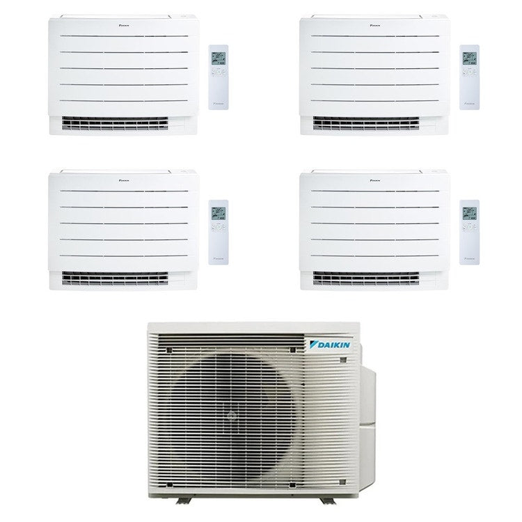 Daikin 4-fach-Split-Klimagerät PERFERA Truhe, Inverter, WLAN, Weiß – Außengerät R32 7,8 kW, Innengeräte 7000+7000+12000+12000 BTU 5MXM90A9+CVXM[20|20]B+FVXM[35|35]B