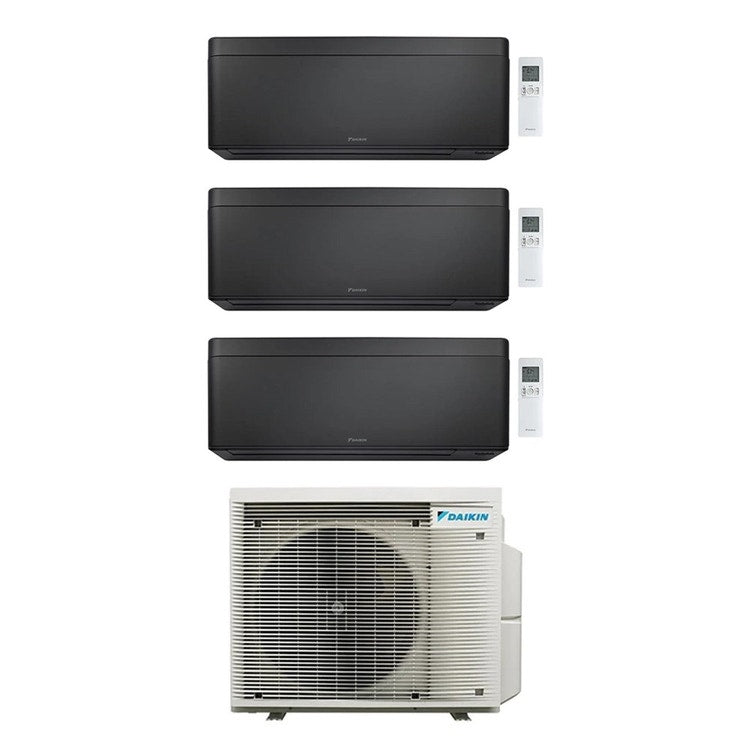 Daikin 3-fach-Split-Klimagerät STYLISH, Wandgerät, Inverter, WLAN, Schwarz – Außengerät R32 6,8 kW, Innengeräte 7000+12000+18000 BTU 4MXM68A9+FTXA[20|35|50]CB