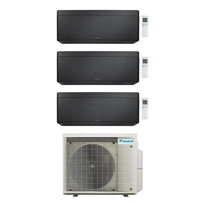 Daikin 3-fach-Split-Klimagerät STYLISH, Wandgerät, Inverter, WLAN, Schwarz – Außengerät R32 7,4 kW, Innengeräte 15000+15000+18000 BTU 4MXM80A9+FTXA[42|42|50]CB