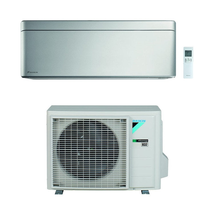 Daikin Monosplit-Klimagerät STYLISH, Wandgerät, Inverter, WLAN, Silber – Außengerät 2,5 kW, Innengerät 9000 BTU SB.FTXA25CS/RXA