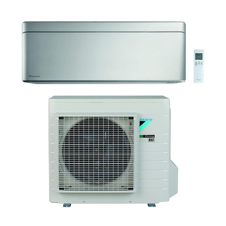 Daikin Monosplit-Klimagerät STYLISH, Wandgerät, Inverter, WLAN, Silber – Außengerät 5 kW, Innengerät 18000 BTU SB.FTXA50CS/RXA