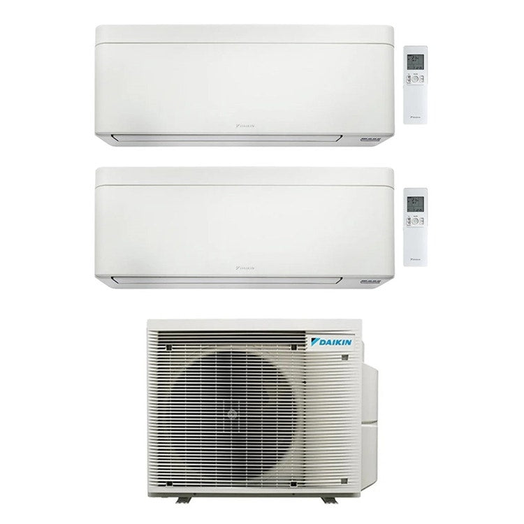 Daikin 2-fach-Split-Klimagerät STYLISH, Wandgerät, Inverter, WLAN, Weiß – Außengerät R32 5 kW, Innengeräte 9000+9000 BTU 3MXM52A9+FTXA[25|25]CW