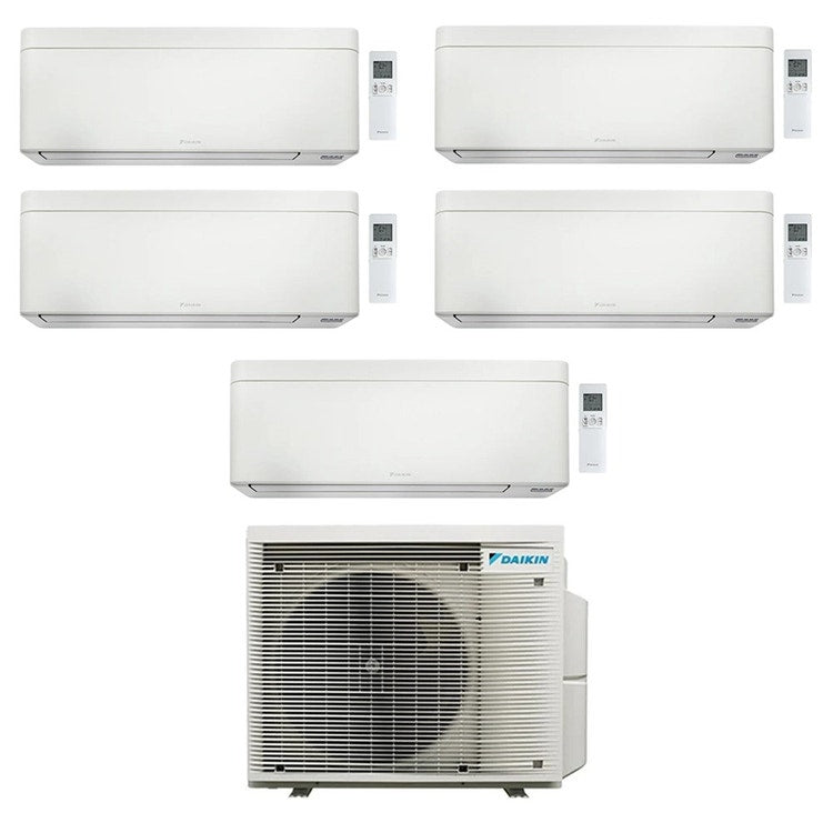 Daikin 5-fach-Split-Klimagerät STYLISH, Wandgerät, Inverter, WLAN, Weiß – Außengerät R32 7,8 kW, Innengeräte 5000+5000+5000+5000+9000 BTU 5MXM90A9+CTXA[15|15|15|15]CW+FTXA[25]CW