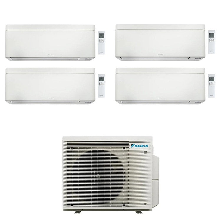 Daikin 4-fach-Split-Klimagerät STYLISH, Wandgerät, Inverter, WLAN, Weiß – Außengerät R32 7,8 kW, Innengeräte 5000+15000+15000+18000 BTU 5MXM90A9+CTXA[15]CW+FTXA[42|42|50]CW