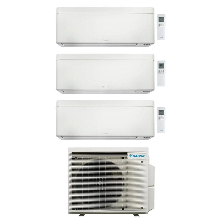 Daikin 3-fach-Split-Klimagerät STYLISH, Wandgerät, Inverter, WLAN, Weiß – Außengerät R32 6,8 kW, Innengeräte 5000+5000+9000 BTU 3MXM68A9+CTXA[15|15]CW+FTXA[25]CW