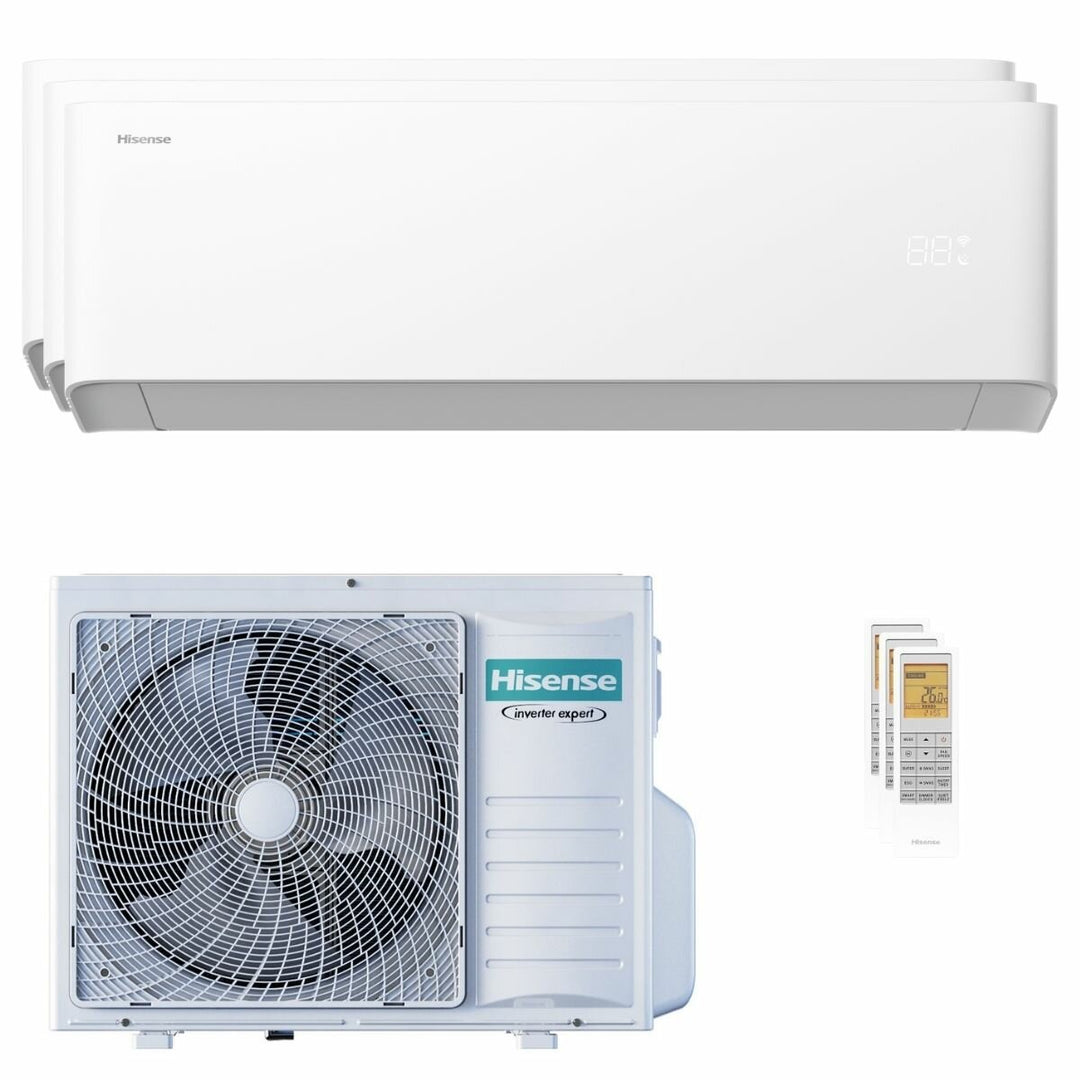 Hisense Uni HB 9000+12000+18000 BTU – Multisplit-Klimagerät (3 Innengeräte), 8/9 kW, R32, A++/A+, WLAN