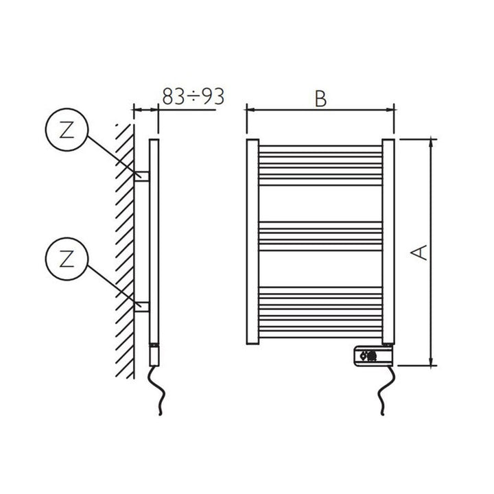 Deltacalor Badheizkörper ELECTRO, H 77 × B 50 cm, Weiß BAEP069050TB