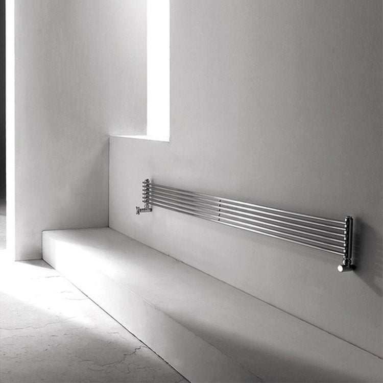 Deltacalor einlagiger Design-Heizkörper HEGOLINE 13 horizontal, H 17,8 × B 200 cm, Chrom HH131H200007C