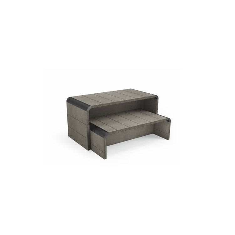 Novellini Doppelstufe aus mehrschichtigem Birkenholz mit Schutzlackierung und Anschlüssen aus Aluminium in schwarzer Farbe matt, Oxidholz-Finish DIVINA SCADOSC3-P3