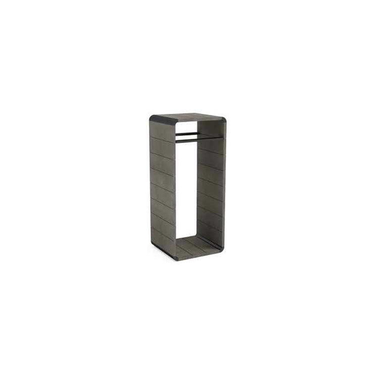 Novellini Beistelltisch für den Wannenrand mit Handtuchhalter für den Außenbereich aus Birken-Multiplex mit schützender Lackierung und Armaturen aus mattschwarzem Aluminium sowie 2 Handtuchstangen, Oberfläche Quarzholz DIVINA TAVDOS02-P4