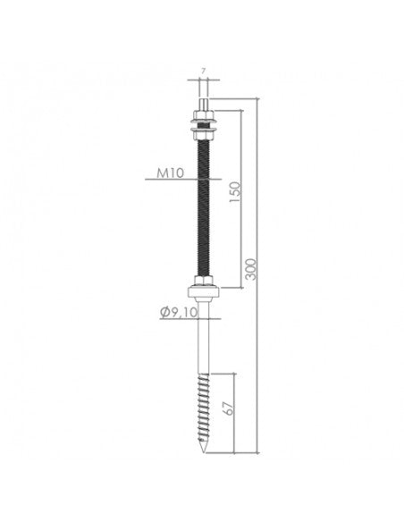 Doppelgewindeschraube M10x300mm Wellige Dächer Ein gewelltes Papier Holzbalken