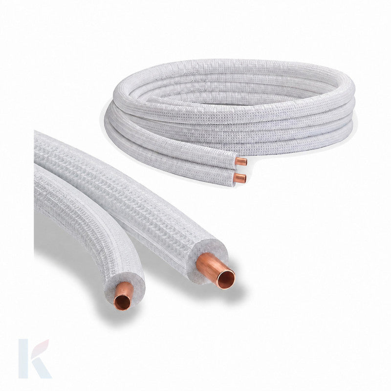 Solarics Waternor Doppelt isoliertes Kupferrohr 3/8" x 5/8" (9,52 x 15,88 mm) – 5 m – Klimaanlagen-Zubehör