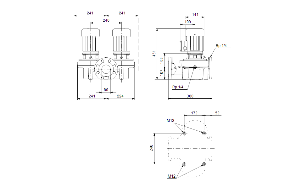 GRUNDFOS Einstufige Inlinepumpe TPD 80-30/4 A-F-A-RUUE Art. 96438999