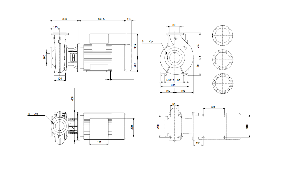 GRUNDFOS Einstufige Blockpumpe NB 80-200/188 Art. 96535224