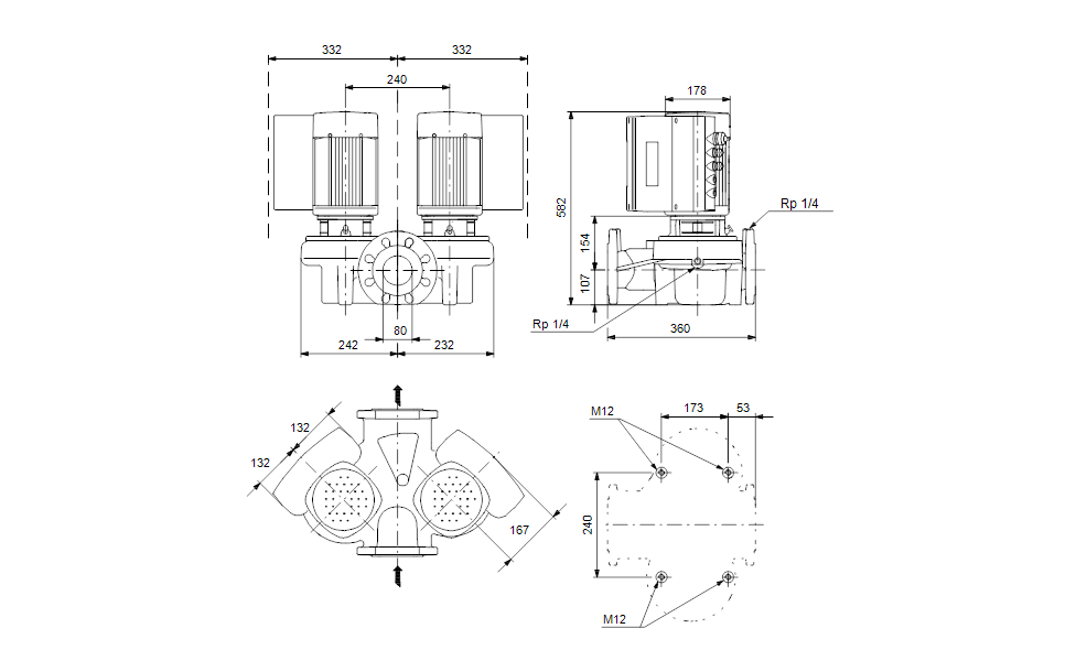 GRUNDFOS Einstufige Inlinepumpe TPED 80-60/4 A-F-A-BUBE Art. 96276180