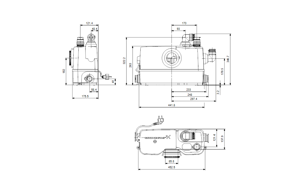 GRUNDFOS Hebeanlage SOLOLIFT2 WC-3 Art. 97775315