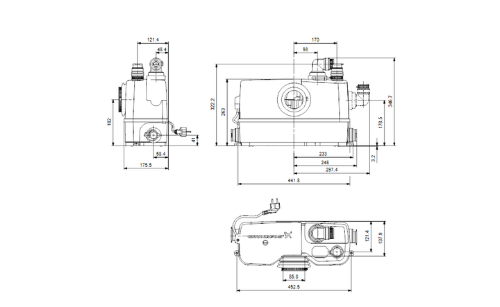 GRUNDFOS Hebeanlage SOLOLIFT2 WC-3 Art. 97775315