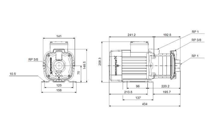 GRUNDFOS Mehrstufige Blockpumpe CM 3-8 A-R-A-E-AQQE C-A-A-N Art. 97516569